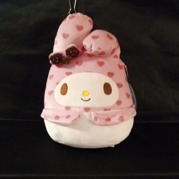Sanrio My Melody Plush SQUISHMALLOWS  with Pink Hearts - Picture 1 of 3